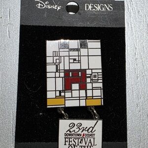 Disney Rare Mickey Mouse Festival Of Arts Geometric Pattern Pin